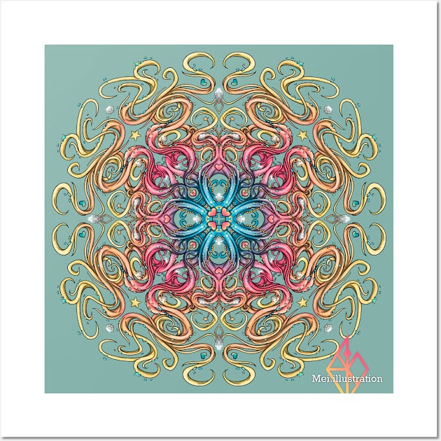 hair mandala design Wall Art by Mei.illustration